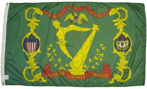 17th Wisconsin Infantry Regiment (Irish Brigade) – American Civil War Nylon Series Reproduction Flag – Flagpro