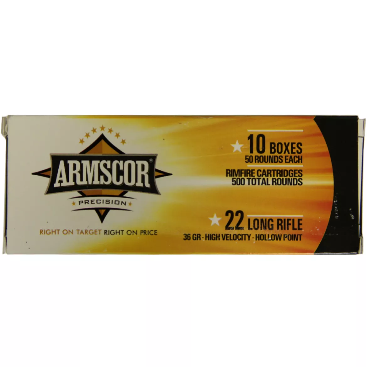 .22 Long Rifle ArmsCor 36gr HV JHP – 500 Rounds