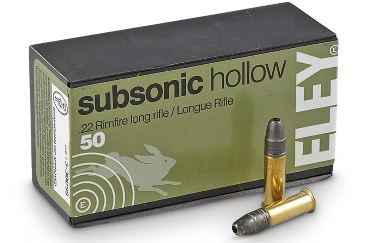 .22 Long Rifle Eley Subsonic Hollow 38gr HP – 50 Rounds