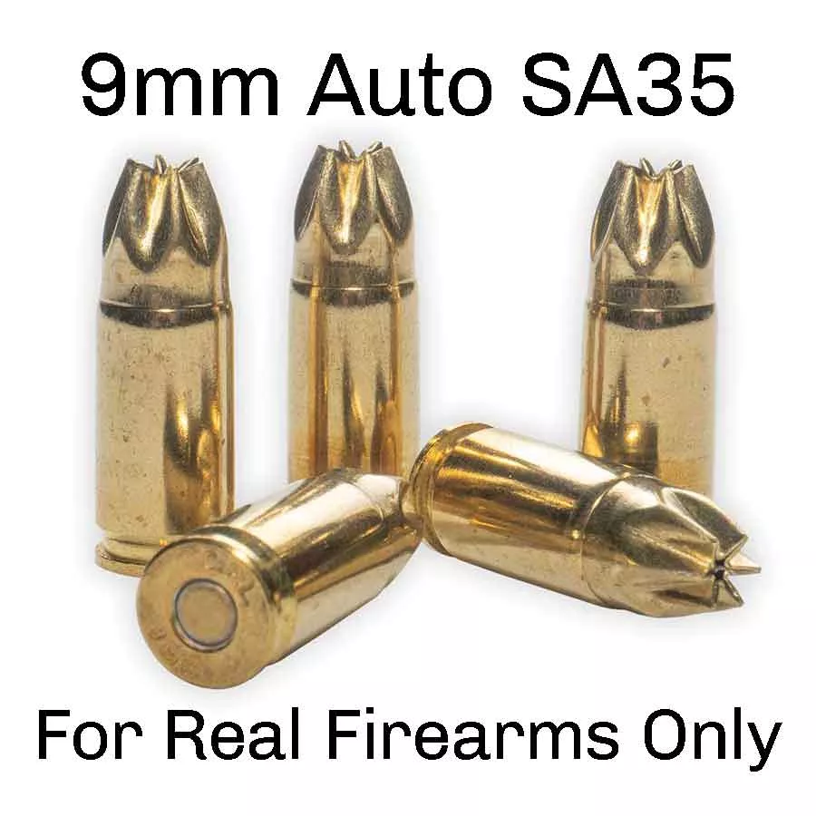 9mm Auto Blank Ammo – Fiocchi Brass Blank Ammunition – For Real Guns (50 Rounds)