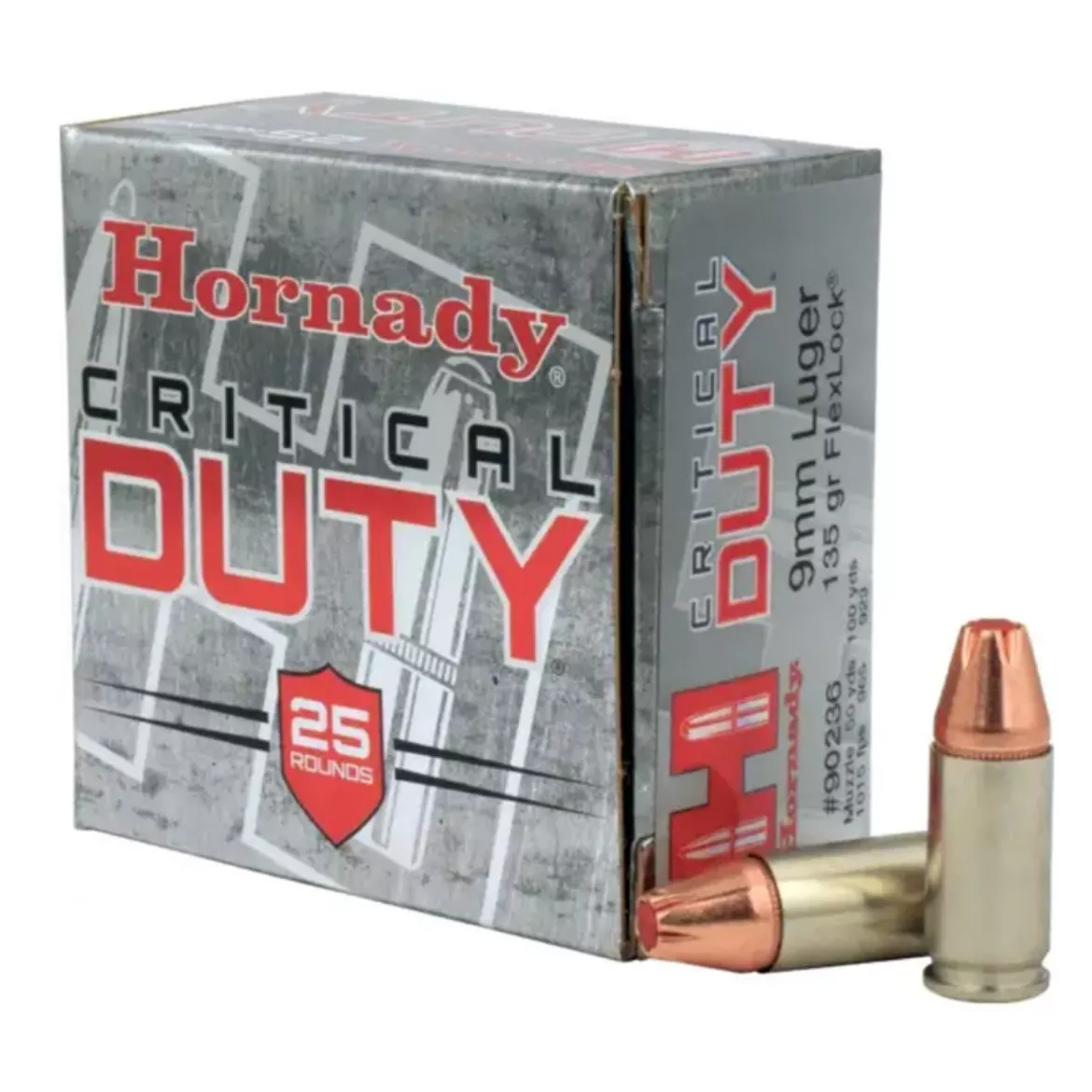 9MM Luger Hornady Critical Duty 135gr FlexLock JHP - 25 Rounds