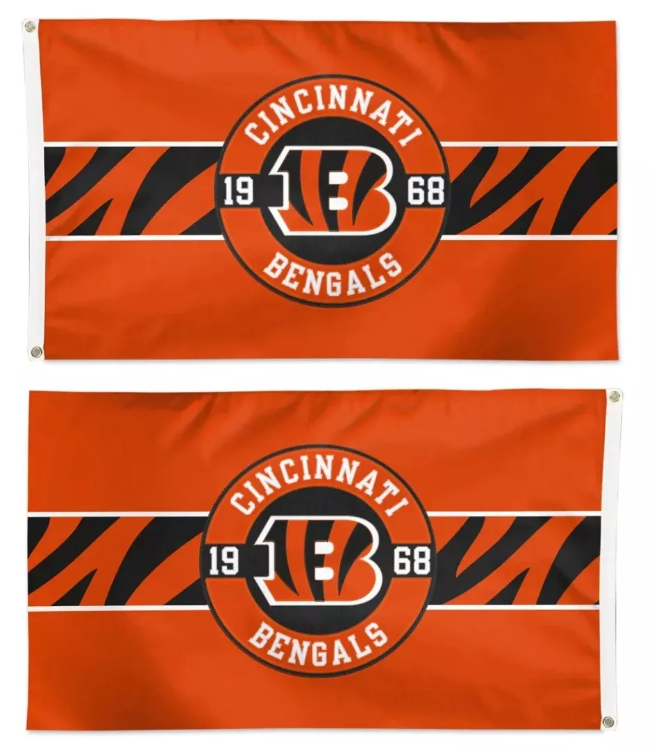 Cincinnati Bengals Flag 2 Sided Applique 3x5