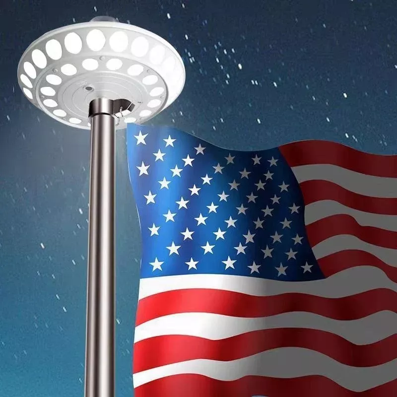 Double Row Solar Flagpole Top Light