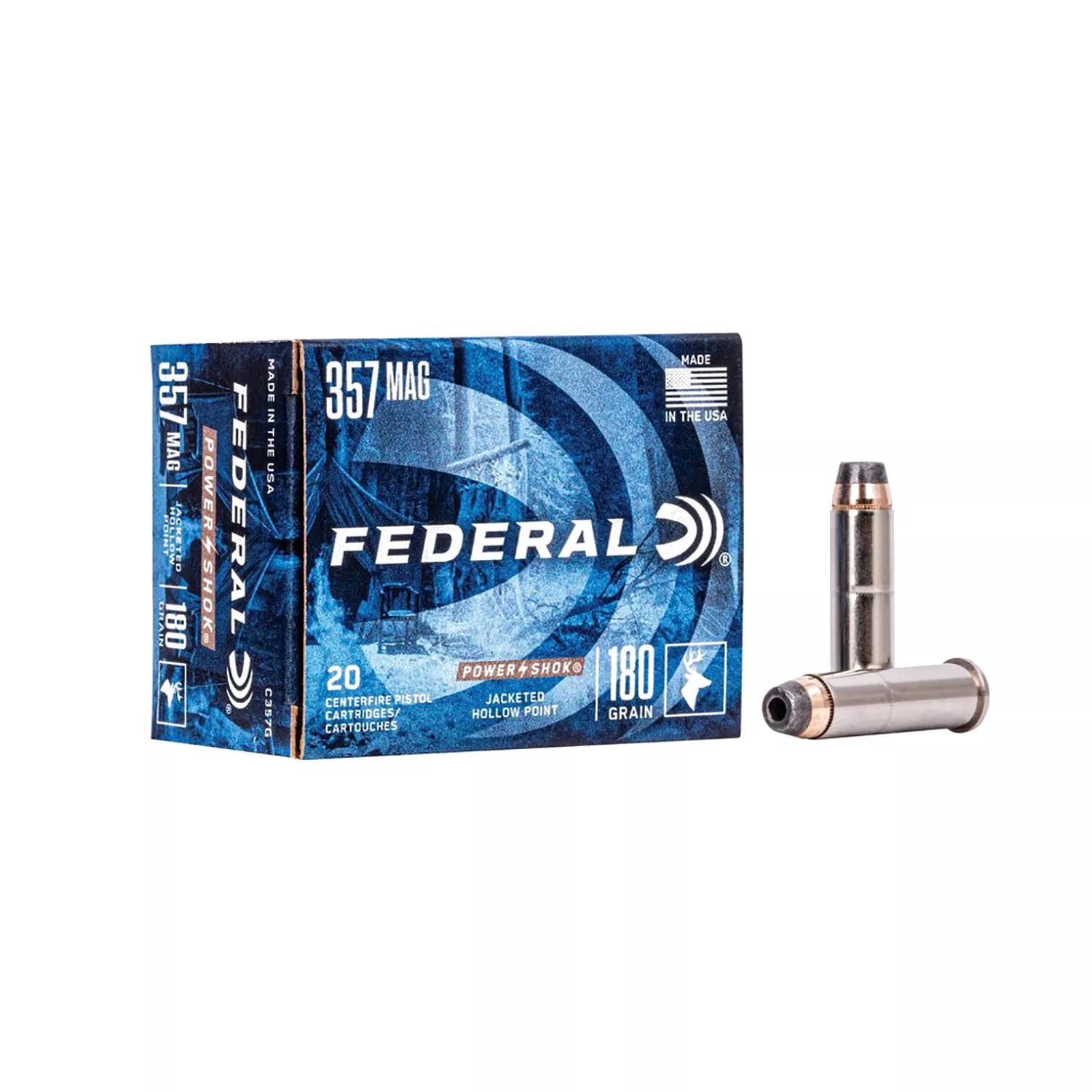 FEDERAL 357 MAG 180GR HP POWER SHOK - 20 Rounds — Delta Mike Ltd