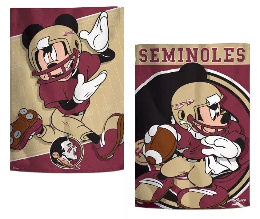 Florida State Mickey Mouse 2 Sided Garden Flag