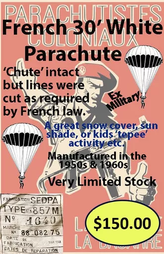 French White Parachute 30’ Diameter