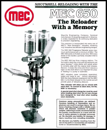 MEC Owners Manual Download: 650#8159