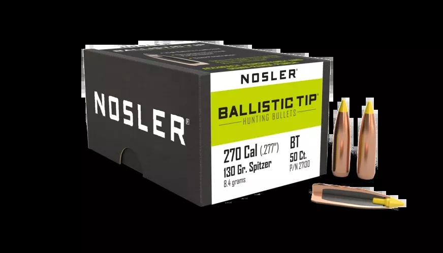 Nosler .277 Diameter 130 Grain Polymer Tip Ballistic Tip 50 Count Bullets