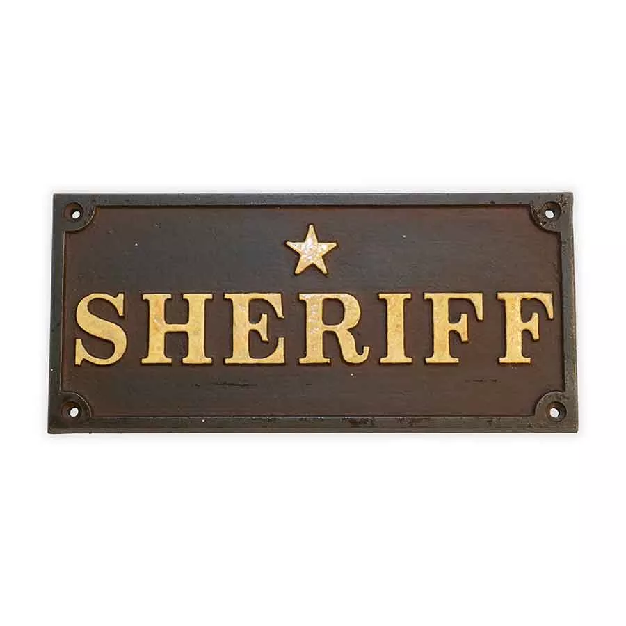 Old West–Style Sheriff Wall Placard
