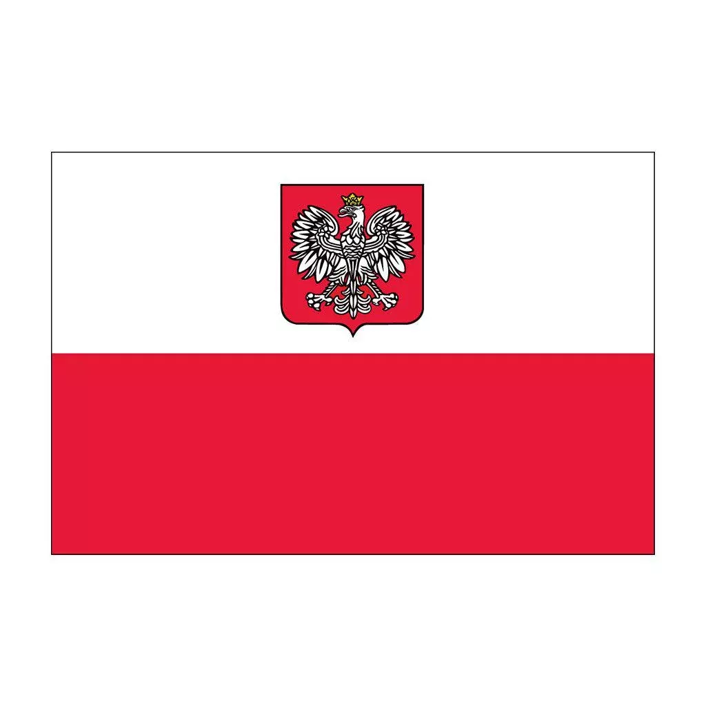 Poland Flags with Eagle