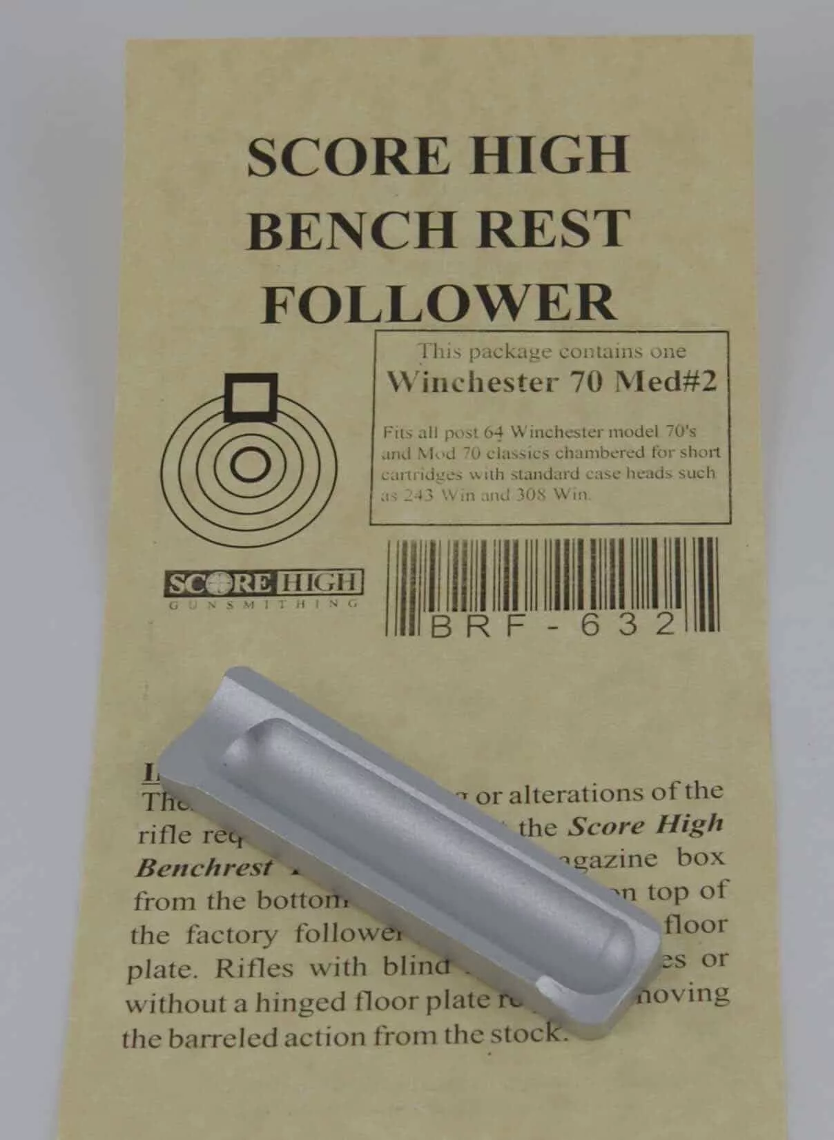 Score High Benchrest Follower Model 70 Medium # 2