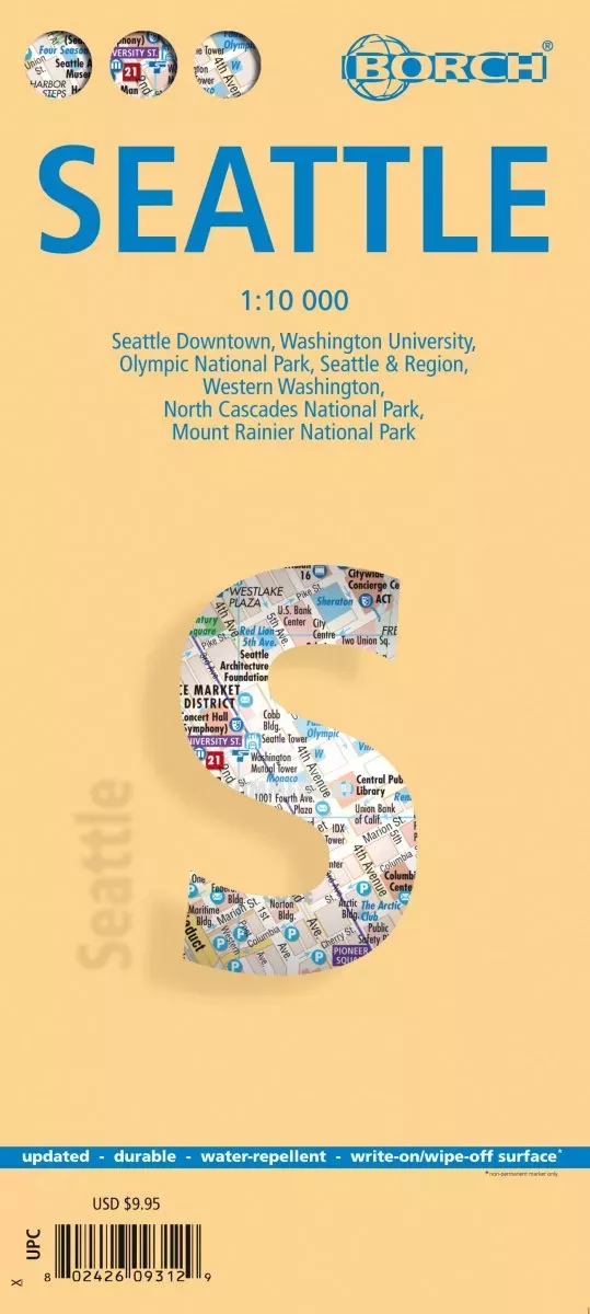 Seattle – Laminated Borch US City Map