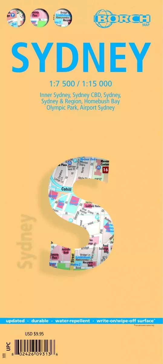 Sydney - Laminated Borch City Map