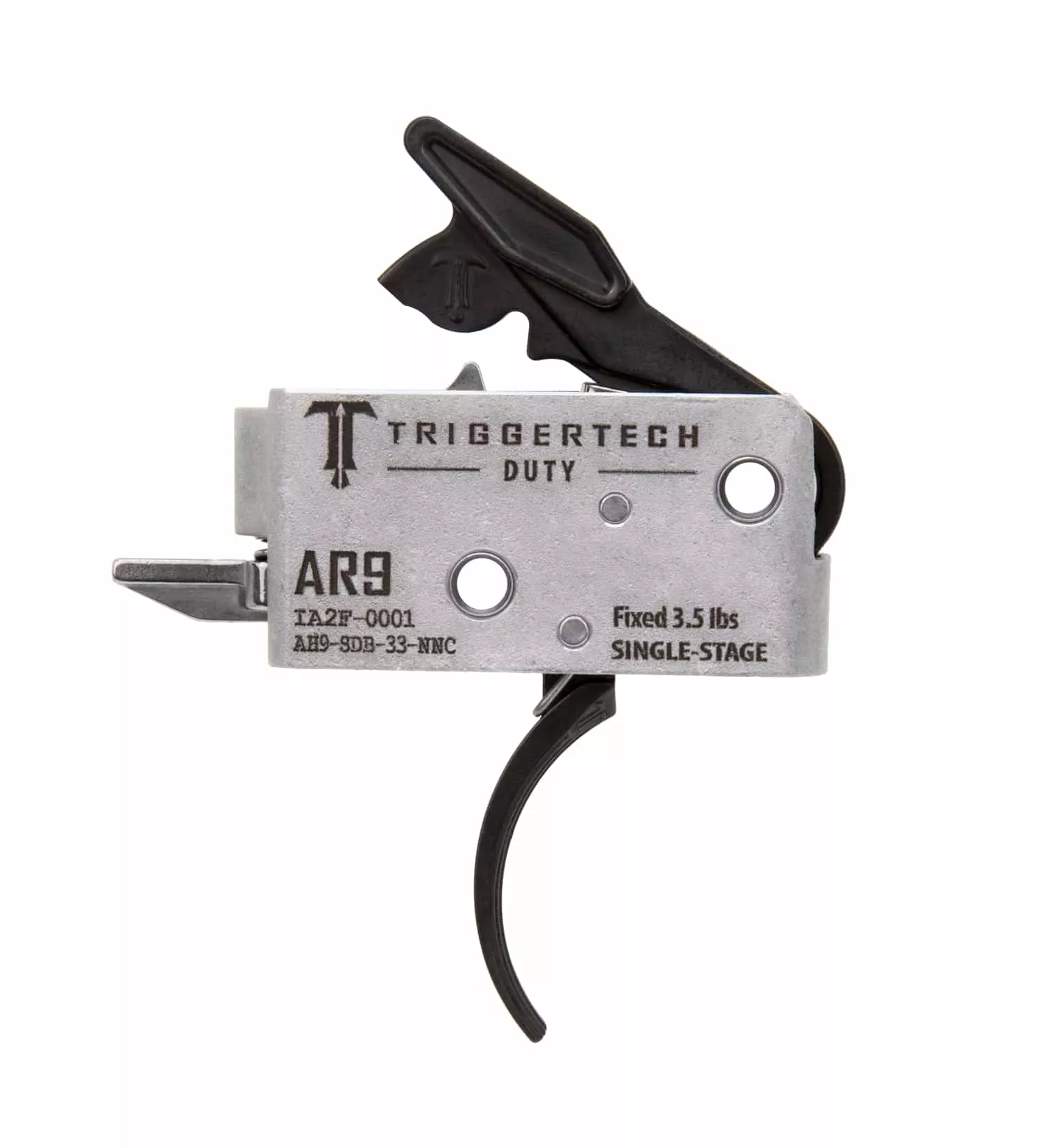 TriggerTech Trigger – AR-9 – Duty – 3.5lbs Fixed – Single Stage – Curved Lever
