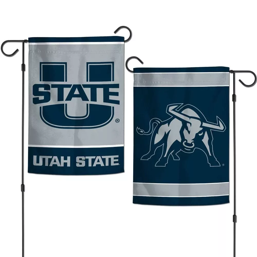 Utah State Garden Flag 2 Sided Logo U State