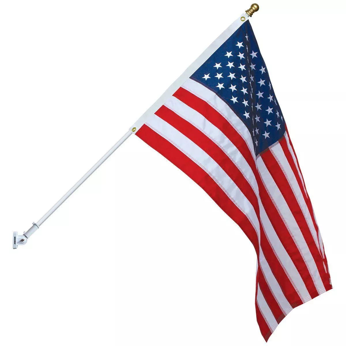Wall-Mount American Flag Set