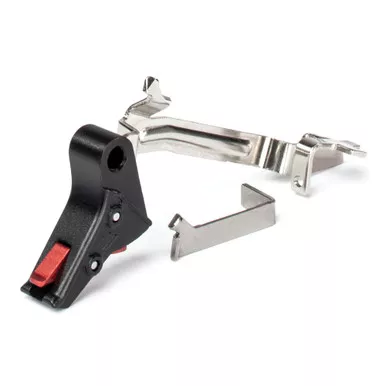 ZEV Technologies PRO Flat Trigger Bar Kit – Small, Black w/ Red Safety, Includes ZEV Pro Connector